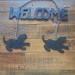 Wrought Iron Vintage Welcome Sign Wind Chime